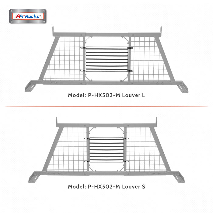 AA-Racks P-HX-502-M Louver Long Style Steel Headache Rack Middle Screen Protective Set, Truck Rack Accessories for Model HX-502(P-HX502-M Louver-L) - AA Products Inc