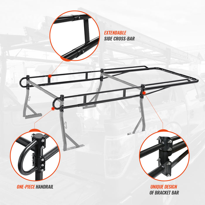 AA-Racks Adjustable Side bar with 55'' Long Over Cab. Extension for Basic 2 Bar Pickup Truck Rack -  (P39-LC-BX2) - AA Products Inc
