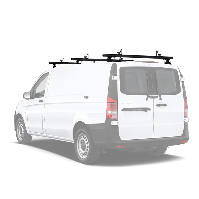AA-Racks Aluminum Van Roof Rack 60" with Load Stop Black/ White (Fits: Mercedes Benz Metris 2014-On) (AX302-ME) - AA Products Inc
