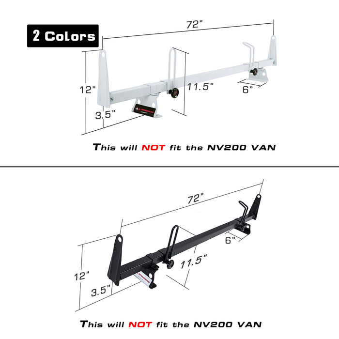 AA-Racks Steel Cross Bar Van Top Roof Rack System Cargo Carrier for Nissan NV 2012-On (X202-NV) - AA Products Inc