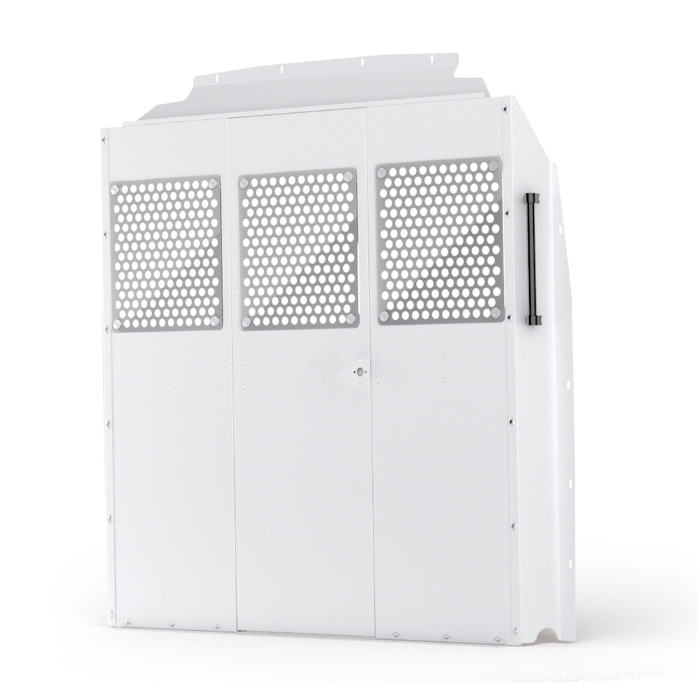 AA Products Model PT-TR-MR-WB Cargo Van Safety Partition Equipped with Acrylic Custom Window Board, Medium Roof Protective Bulkhead Fit for Transit Full Size Vans (PT-TR-MR-WB) - AA Products Inc