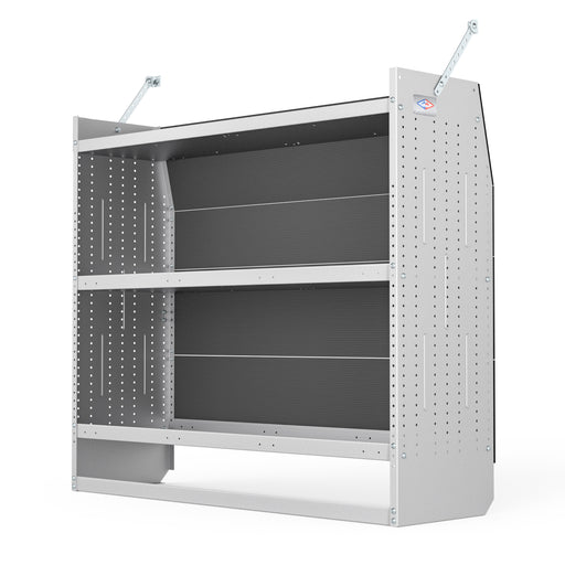 AA Products Model SH-4605-T3 Steel Low/ Mid/ High Roof Van Shelving Storage System Fits Transit, GM, NV, Promaster, Sprinter and Metris, Contoured Shelving Unit, 52" W x 46" H x 16" D(SH-4605-T3) - AA Products Inc