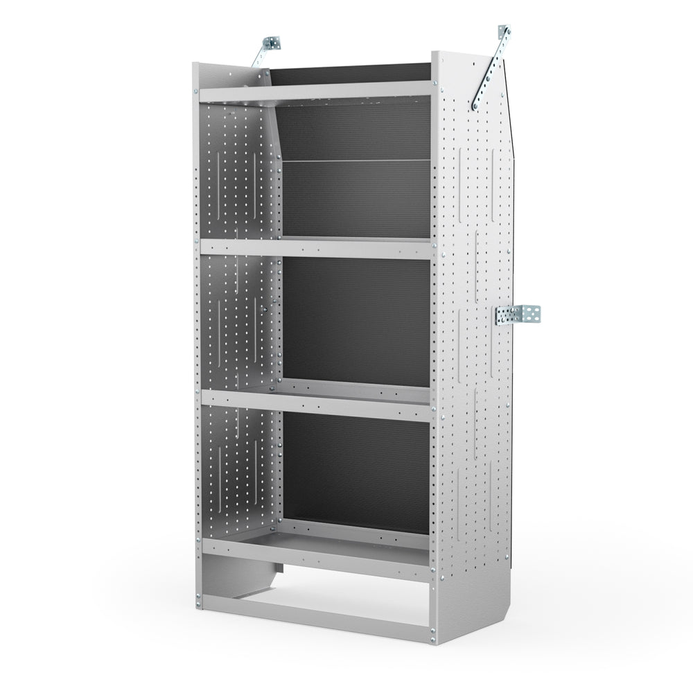 AA Products Model SH-6203 Steel Mid/High Roof Van Shelving Storage System Fits Transit, ProMaster and Sprinter, 4 Tiers Van Shelving Units, 32''W x 62''H x 16''D (SH-6203) - AA Products Inc