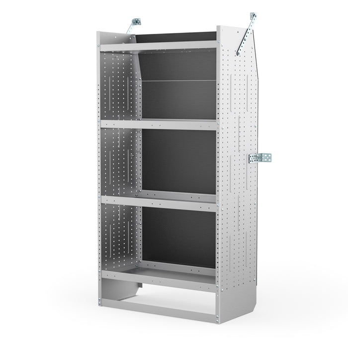 AA Products Model SH-6203 Steel Mid/High Roof Van Shelving Storage System Fits Transit, ProMaster and Sprinter, 4 Tiers Van Shelving Units, 32''W x 62''H x 16''D (SH-6203) - AA Products Inc