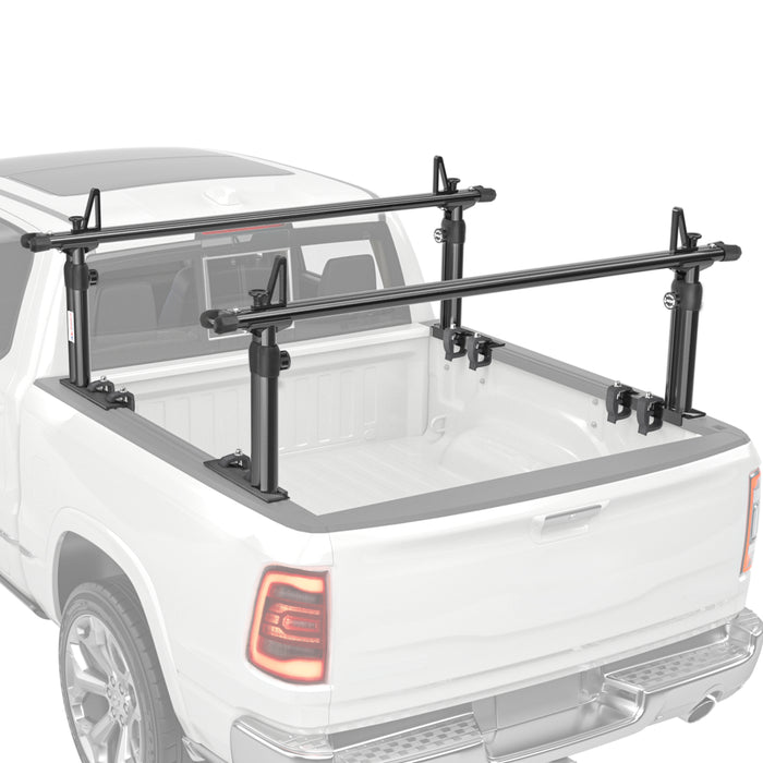 AA-Racks  75" Full-Size Pickup Truck Ladder Racks Low-Profile Height-Adjustable Utility Aluminum Truck Bed Rack with Load Stops-Black(APX2501-BLK) - AA Products Inc