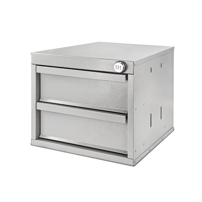 AA Products Model DW-1650 2 Tiers Drawer Cabinet with Password Lock Designed for Tools Room, Utility Room, Workplace, Carriage, Garage. 15.75’’W x 12.5’’H x 15.6”D - Sold individually - AA Products Inc