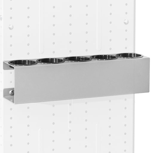 AA Products P-SH-Spray Can Rack 5 Bottle Spray Can Holder Wall-Mounted Rack, Steel Aerosol Can Rack Design for 16" D Van Shelving for Garage and Workspace -Silver (P-SH-SCR-16) - AA Products Inc