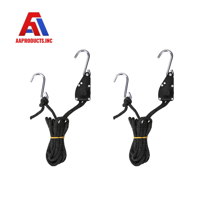 AA Products Adjustable Kayak Canoe Bow Stern Ratchet Tie Down Straps Rope Hanger, 300Lb/ Pair (RR-314)