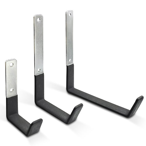 AA Products P-SH-Hooks includes Small, Medium, Large Stainless Steels Sets of three Holds up 50LB Sliver and Black Compatible with AA Products 13" and 16" Van Shelving(P-SH-Hook-01) - AA Products Inc