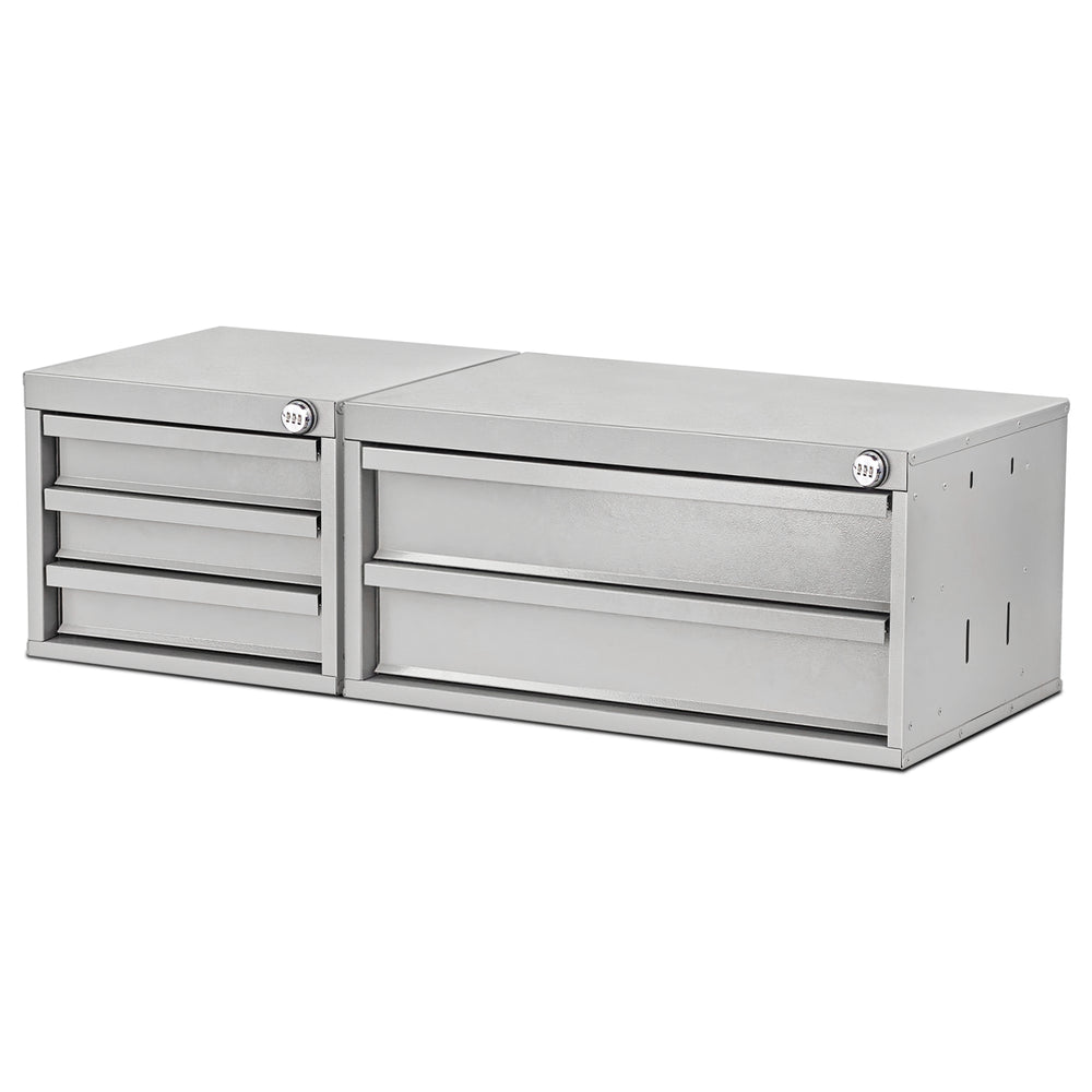 AA Products Drawer Cabinet Set with Password Lock Designed for 16" D AA Van Shelving, Set of 2 Steel Storage Cabinet for Van, Utility Room(DW-A30B50) - AA Products Inc