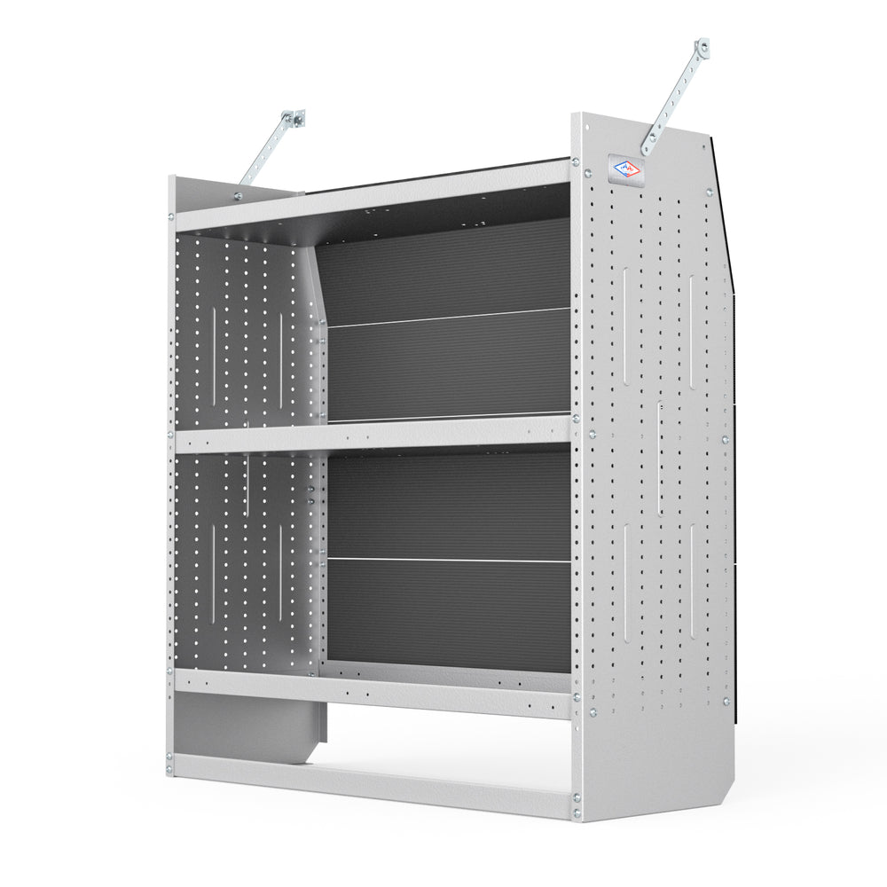 AA Products Model SH-4604-T3 Steel Low/Mid/High Roof Van Shelving Storage System Fits Transit, GM, NV, Promaster, Sprinter and Metris, Contoured Shelving Unit, 42" W x 46" H x 16" D(SH-4604-T3) - AA Products Inc