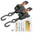 AA-Racks Retractable Ratchet Straps (2 Pack) - 1 Inch x 9 Ft 1200lbs Break Strength, Tie Down Straps for Securing Cargo, Truck Rack Ratchet Strap Kit with S-Hooks 400 lb Capacity（P-TRS-01(2)） - AA Products Inc