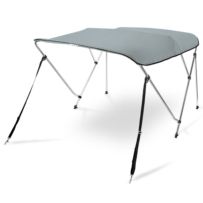 AA Products 3 Bow Bimini Top Cover Sun Shade Boat Canopy Waterproof Includes Storage Boot with Aluminum Frame, 46" Height with Rear Support Poles - AA Products Inc