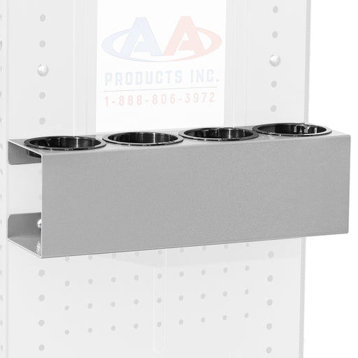AA Products P-SH-Spray Can Rack 4 Bottle Spray Can Holder Wall-Mounted Rack, Steel Aerosol Can Rack Design for 13" D Van Shelving for Garage and Workspace -Silver (P-SH-SCR-13) - AA Products Inc