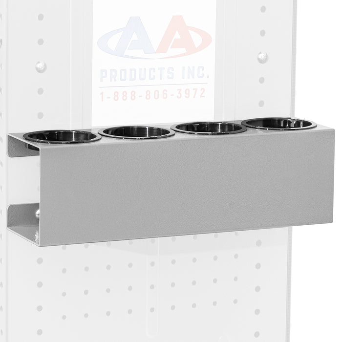 AA Products P-SH-Spray Can Rack 4 Bottle Spray Can Holder Wall-Mounted Rack, Steel Aerosol Can Rack Design for 13" D Van Shelving for Garage and Workspace -Silver (P-SH-SCR-13) - AA Products Inc