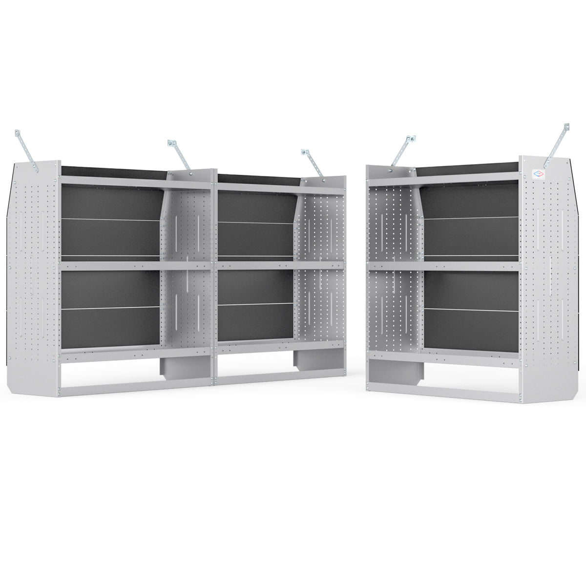 AA Products Model SH-4604-T3(3) Steel Low/Mid/High Roof Van Shelving S ...