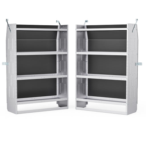 AA Products Model SH-6204(2) Steel Low/Mid/High Roof Van Shelving Storage System Fits Transit, ProMaster and Sprinter, 4 Tiers Set of 2 Van Shelving Units, 42''W x 62''H x 16''D - AA Products Inc