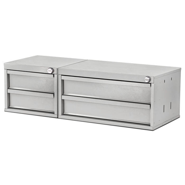 AA Products 2 Drawer Cabinet Set with Password Lock Designed for 16" D AA Van Shelving, Set of 2 Steel Storage Cabinet for Van, Utility Garage(DW-A50B50) - AA Products Inc