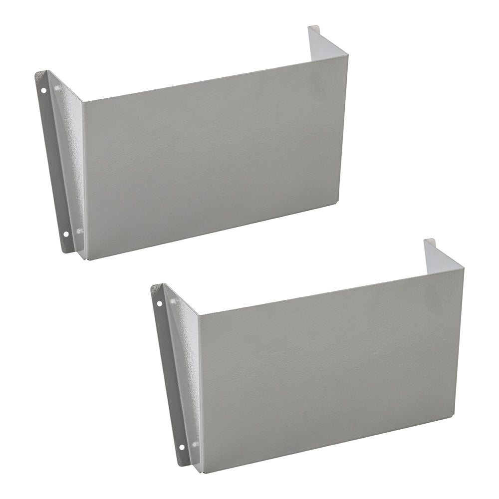 AA Products P-SH-Hanging File Holder Steel Hanging Paper Organizer Paper Document Storage, Easy Mounts on Shelves, Partitions, Walls, Set of 2, Silver（P-SH-HFH-13)） - AA Products Inc
