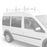 AA-Racks Model DX36 Compatible Transit Connect 2008-13 Steel 3 Bar Utility Drilling Van Roof Ladder Rack System - Matte White - AA Products Inc