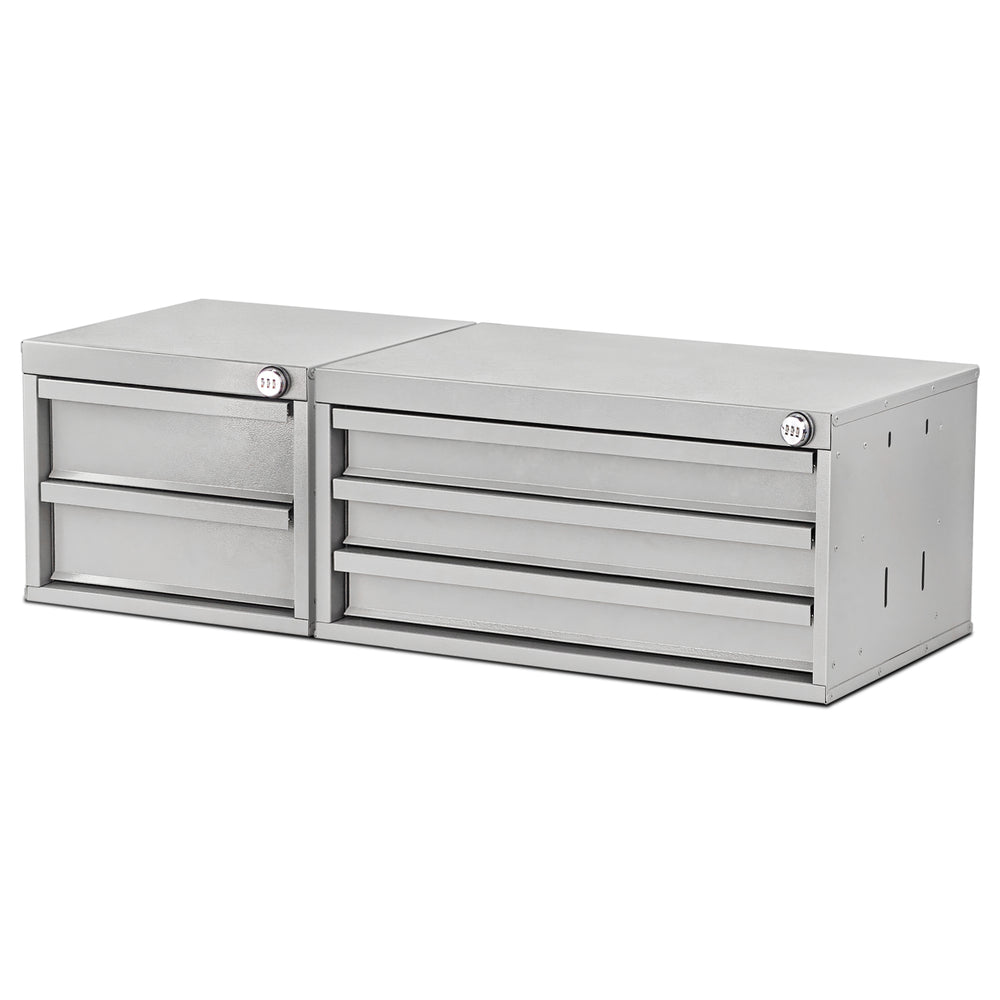 AA Products Drawer Cabinet Set with Password Lock Designed for 16" D AA Van Shelving, Set of 2 Steel Sliver Storage Cabinet for Van, Utility Garage(DW-A50B30) - AA Products Inc