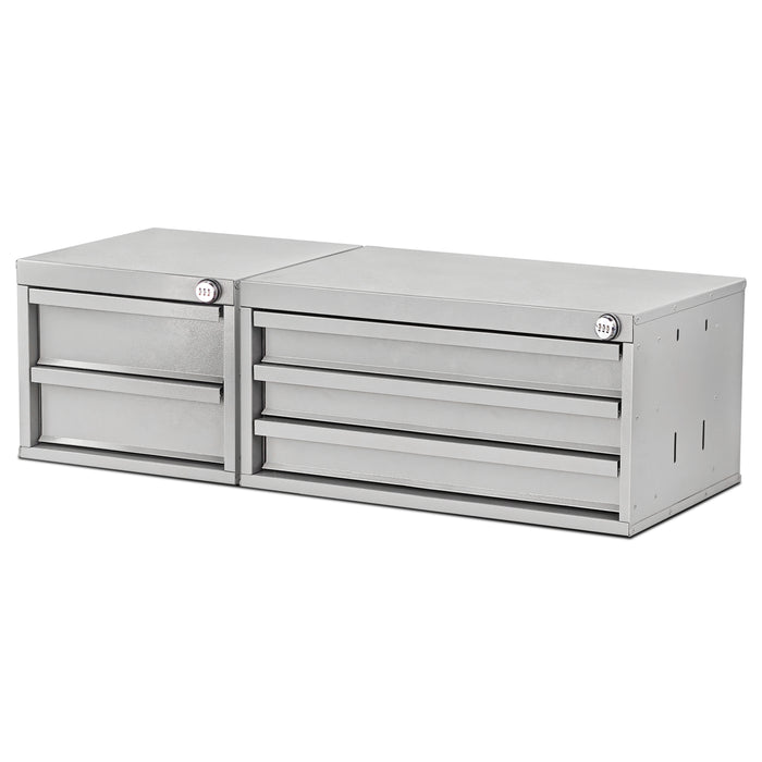 AA Products Drawer Cabinet Set with Password Lock Designed for 16" D AA Van Shelving, Set of 2 Steel Sliver Storage Cabinet for Van, Utility Garage(DW-A50B30) - AA Products Inc