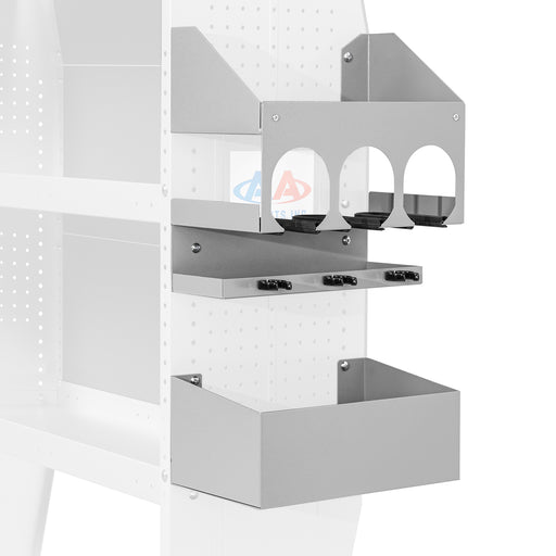 AA Products P-SH-Power Tool Organizer Wall Mount Designed for 13''D Van Shelving Storage, Three Layer 13" W Steel Power Tool Charging Station Organizer(P-SH-PTO-13) - AA Products Inc
