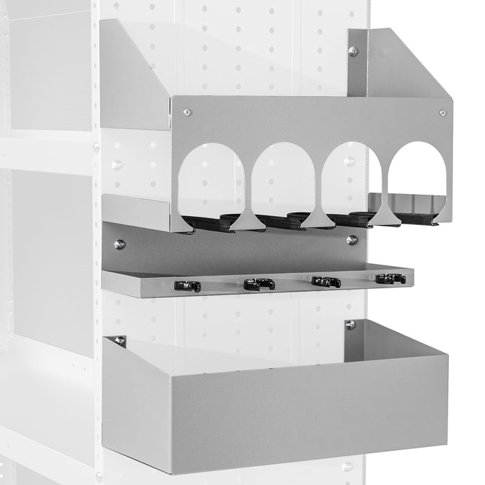 AA Products P-SH-Power Tool Organizer Wall Mount Designed for 16''D Van Shelving Storage, Three Layer 13" W Steel Power Tool Charging Station Organizer(P-SH-PTO-16) - AA Products Inc