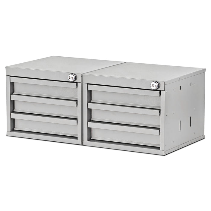 AA Products 3 Drawer Cabinet Set with Password Lock Designed for 16" D AA Van Shelving, Set of 2 Steel Storage Cabinet for Van, Utility Garage, 15.75’’W x 12.5’’H x 15.6” D(DW-A30(2)) - AA Products Inc