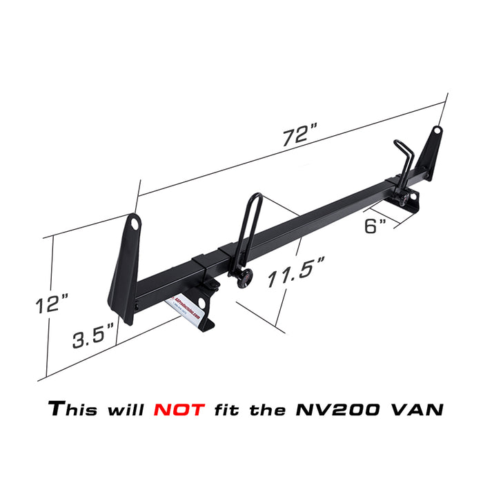 AA-Racks Model X202-NV Compatible NV 2012-On Heavy Gauge Steel 2 Bar Van Roof Rack System w/ Ladder Stopper White - AA Products Inc