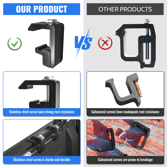 AA Products Inc Mounting Clamps for Truck Cap Camper Shell Toyota Tacoma/ Tundra - Set of 4 (P-AC-04N)