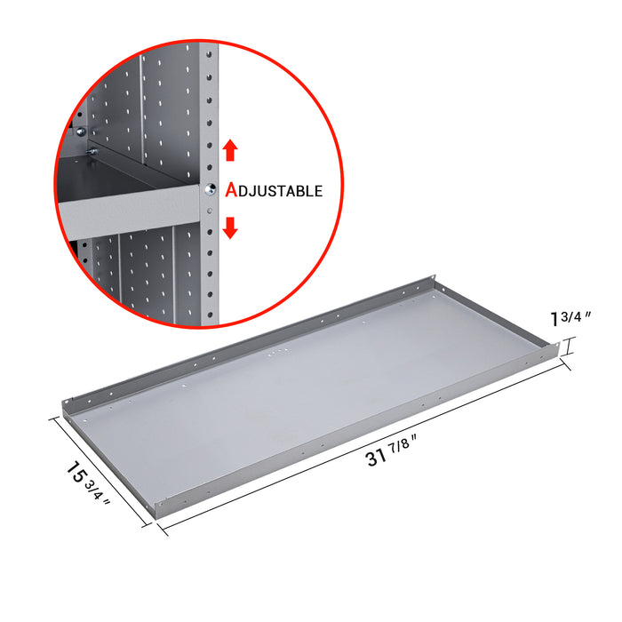 AA Products Model P-SH-6203-Tray for SH-6203(32" W * 62" H) Shelf Unit Shelf Accessories Grey (P-SH-6203-Tray) - AA Products Inc