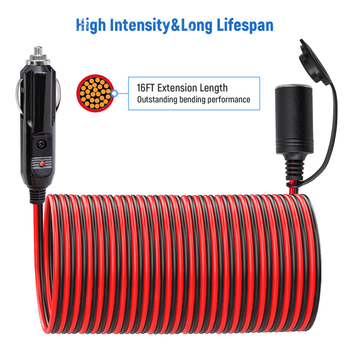 12v cigarette lighter plug extension sales