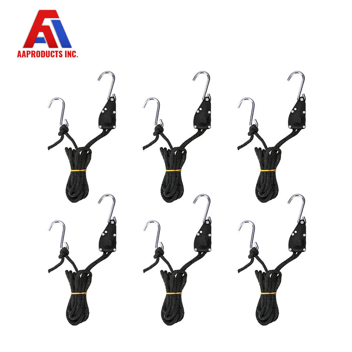AA Products Adjustable Kayak Canoe Bow Stern Ratchet Tie Down Straps Rope Hanger, 300Lb/ Pair (RR-314)