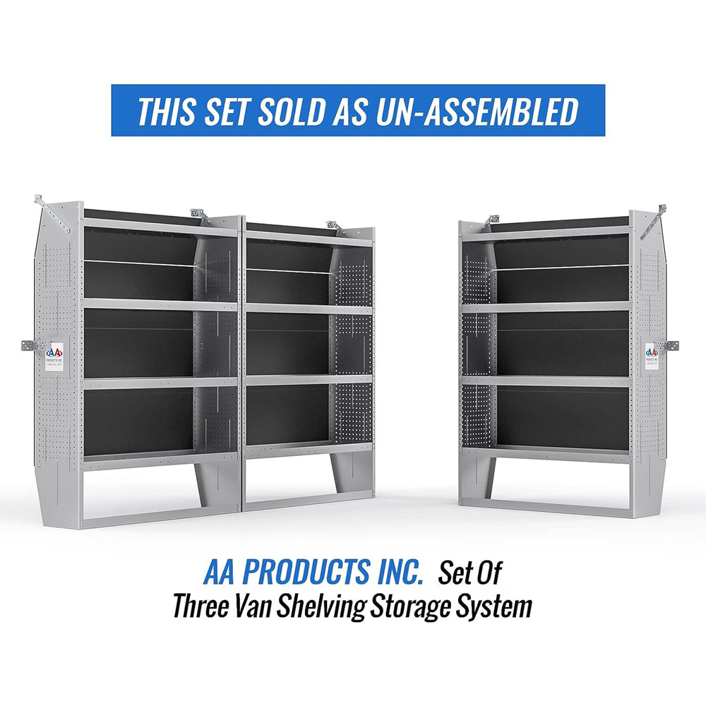 AA Products SH-6004(3) Steel Mid/ High Roof Van Shelving Storage System Fits Transit, NV, Promaster and Sprinter（SH-6004(3)） - AA Products Inc