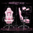 AA Products Gaming Chair Ergonomic High Back Computer Racing Chair Adjustable Office Chair - WhitePink - AA Products Inc