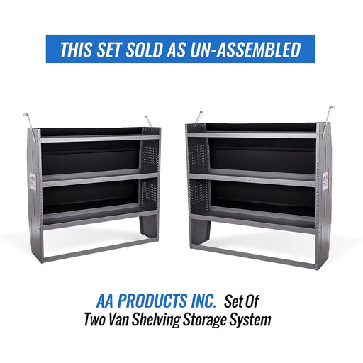 AA Products SH-4303(2) Steel Van Shelving Storage System Fits for NV200, Transit Connect 2014+ and Chevy City Express - AA Products Inc