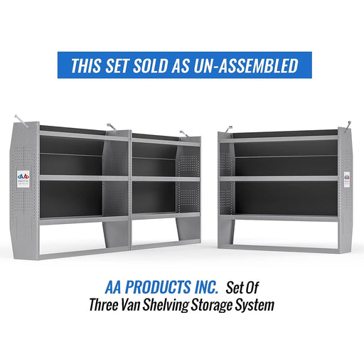 AA Products Inc. SH-4605(3) Steel Low/Mid/High Roof Van Shelving Storage System Fits Transit, GM, NV, Promaster, Sprinter and Metris - AA Products Inc