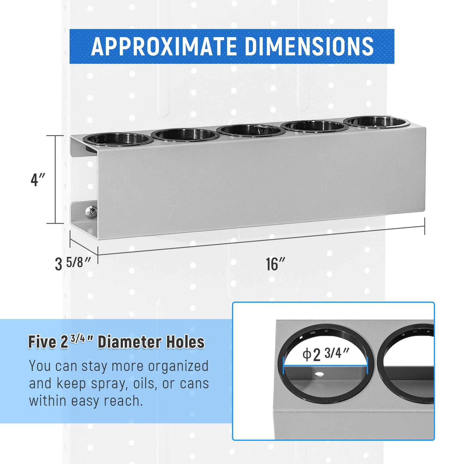 AA Products P-SH-Spray Can Rack 5 Bottle Spray Can Holder Wall-Mounted ...