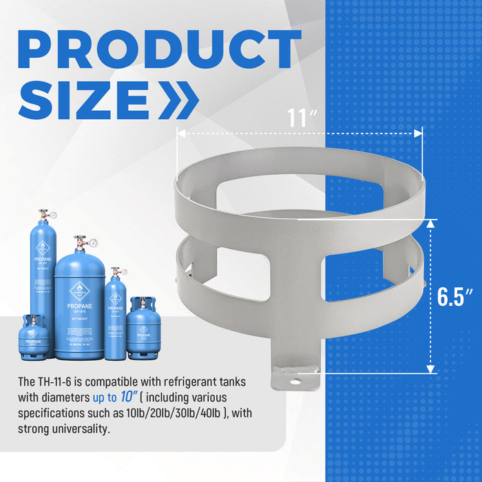 AA Products Model TH-11-6 Propane Tank Holder - Secure Cylinder Rack Stand Perfectly Fits Less Than 10" Diameter Propane Tanks- Ideal for Garage, Vehicle Transport & Factory Storage