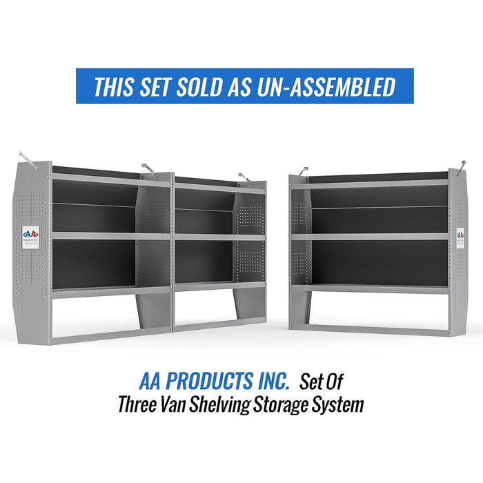 AA Products SH-4305(3) Steel Van Shelving Storage System Fits for NV200, Transit Connect 2014+, Promaster City and Chevy City Express - AA Products Inc