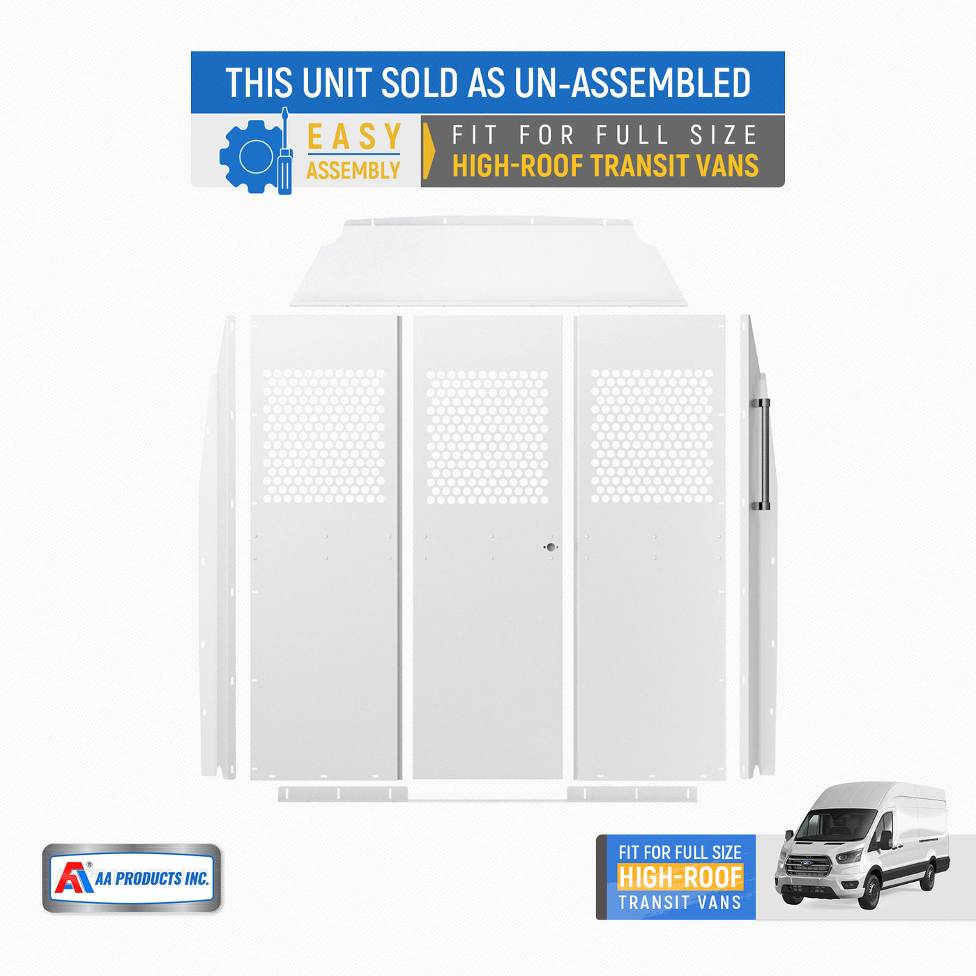 AA Products Cargo Van Safety Partition High Roof Protective Bulkhead F ...