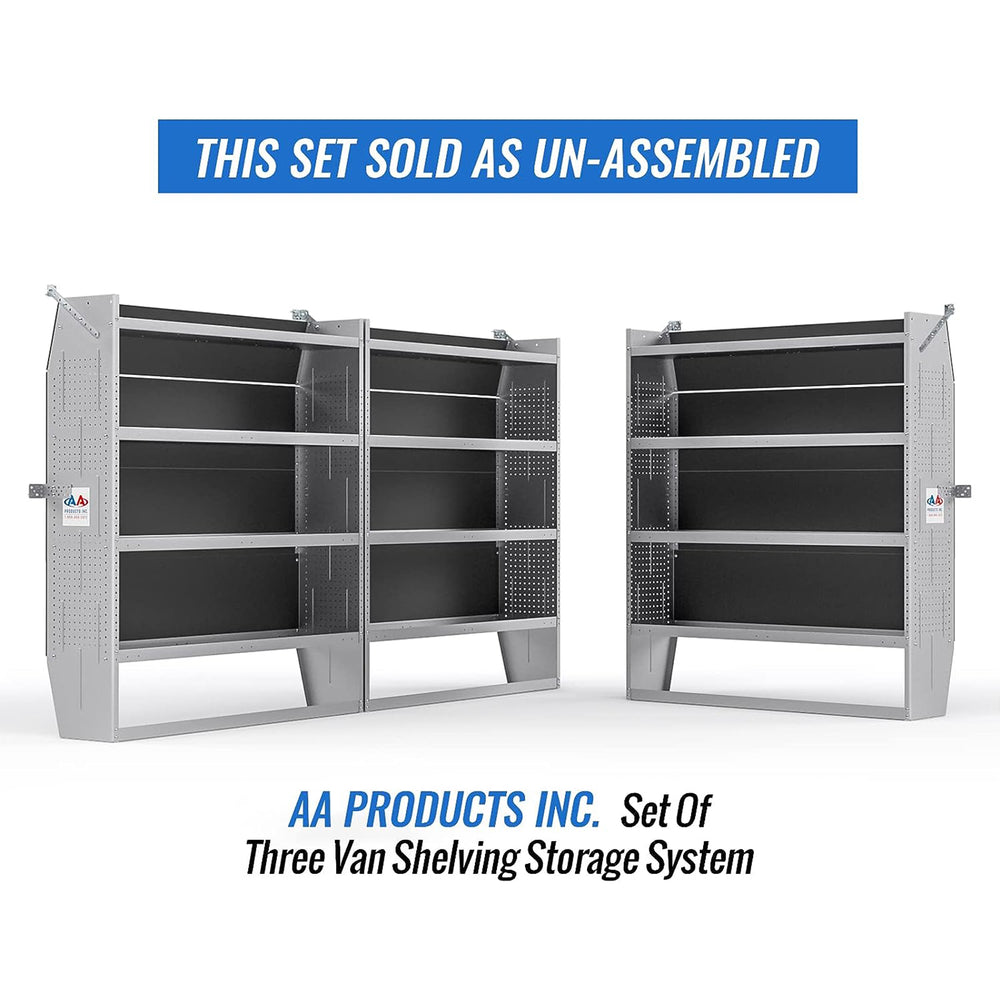 AA Products SH-6005(3) Steel Mid/ High Roof Van Shelving Storage System Fits Transit, NV, Promaster and Sprinter（SH-6005(3)） - AA Products Inc