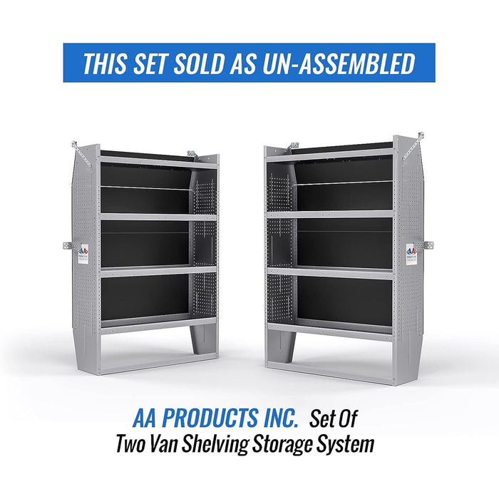 AA Products SH-6004(2) Steel Mid/ High Roof Van Shelving Storage System Fits Transit, NV, Promaster and Sprinter（SH-6004(2)） - AA Products Inc