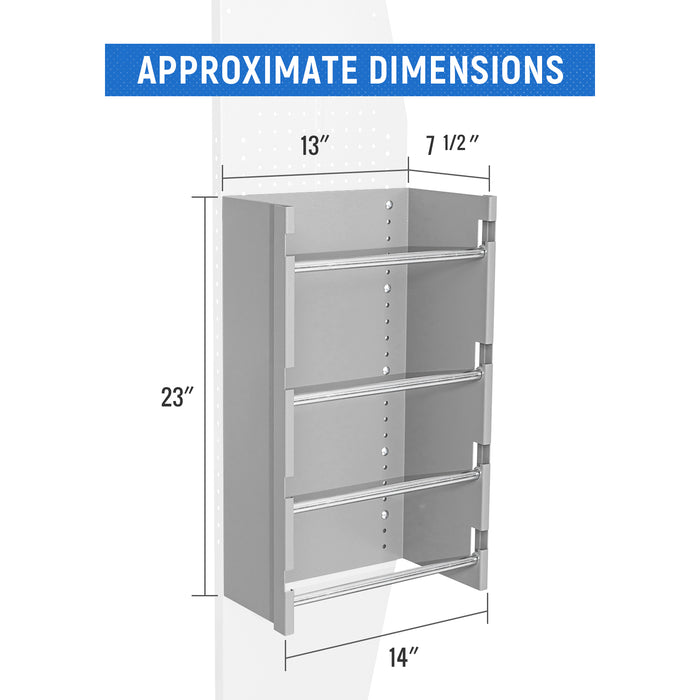 AA Products P-SH-Wire Reel Holder -13" Wide 4 Rods Wire Spool Rack Designed for 13"D AA Van Shelving (P-SH-WRH-13) - AA Products Inc