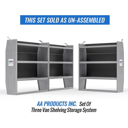 AA Products SH-4604(3) Steel Low/Mid/High Roof Van Shelving Storage System Fits Econoline, Transit, GM, NV, Promaster, Sprinter and Metris - AA Products Inc