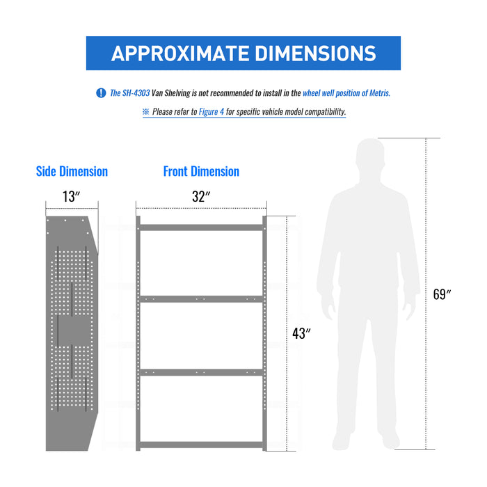 AA Products Steel Van Shelving Storage System Fits for NV 200, Transit Connect 2014+ and Chevy City Express（SH-4303） - AA Products Inc