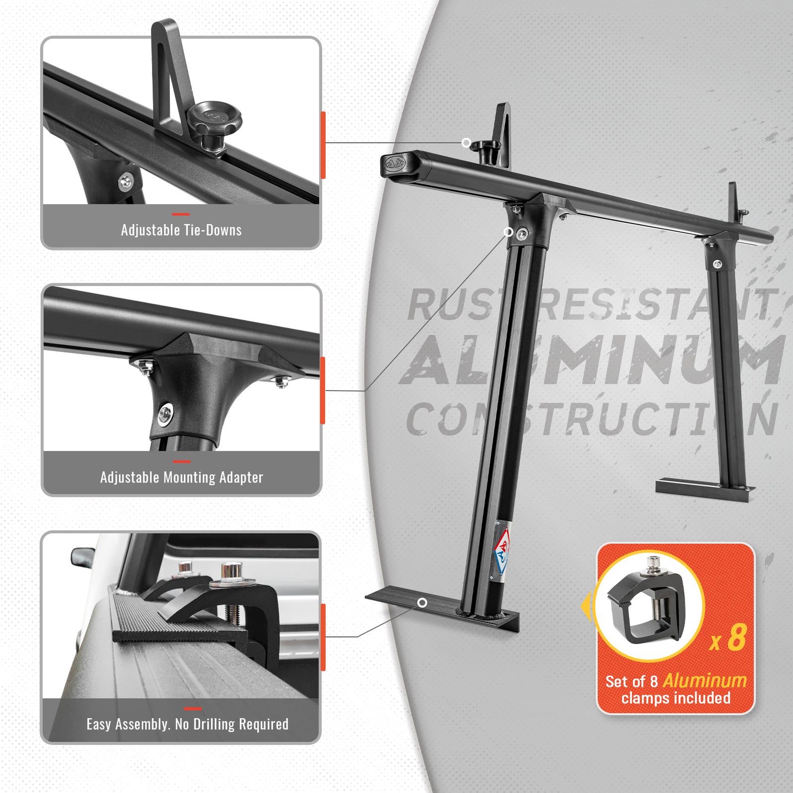 Aa Rack AA-Racks Model APX25-Lite Extendable Aluminum Truck Ladder Rack ...