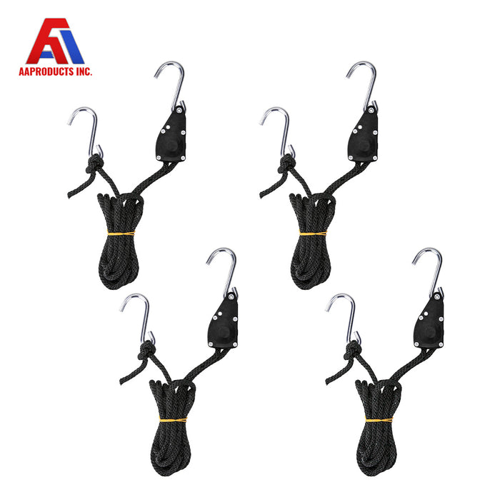AA Products Adjustable Kayak Canoe Bow Stern Ratchet Tie Down Straps Rope Hanger, 300Lb/ Pair (RR-314)