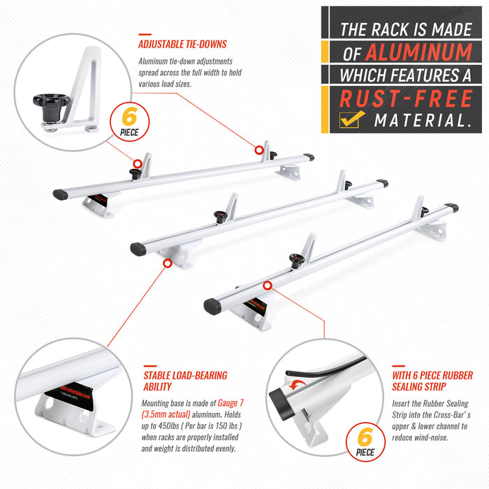 AA-Racks Model AX312 Aluminum Van Roof Rack Cross Bars Fits for 2013-On NV200/ 2014-On Transit Connect/ 2013-2017 City Express (AX312-50-NV/TR/CH) - AA Products Inc